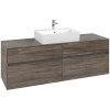 VILLEROY & BOCH Collaro závesná skrinka pod umývadlo na dosku (umývadlo v strede), 4 zásuvky, 1600 x 500 x 548 mm, Stone Oak, C13400RK