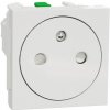 Unica - Zásuvka skrytá 250V/16A 2P+E, clonky, bezskrútková, Biela