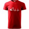 EKG bagr - Klasické pánske tričko vyššej gramáže - 2XL ( Červená )