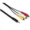 Prepojovací kábel Jack 3,5mm (M) - 3xRCA Cinch (M) 1,2m