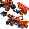 Falk šliapací traktor 2090W Kubota s prednou a zadnou lyžicou a prívesom