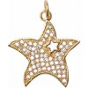Nefertitis Prívesok Veľká hviezda vo farbe zlata kubická zirkónia NF28997 - cca 1,8 cm