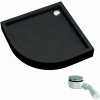 Schedline Favory Plus Black Stone polkruhová sprchová vanička so sifónom 80x80 cm čierna 3ST.F1O-8080/C/ST