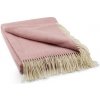 Woolee Pléd z ovčej vlny rybia kosť ružová 140x200