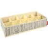 Organizér na ponožky a spodnú bielizeň FANCY HOME 40 x 18 x 10 cm, smotanová