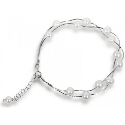 Náramok JwL Jewellery z pravých bielych perál JL0174