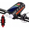 LAMPA NA BICYKEL, SOLÁRNY VOLANT, SADA LED VPREDU + VZADU + HLASNÝ ZVONČEK