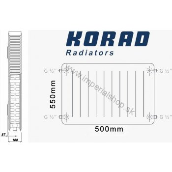 Korad Radiators 22K 550 x 500 mm