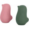 PETITE&MARS Hračky silikónové do kúpeľa - Love birds Rose Green 6m+