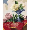 Zuty – Maľovanie Podľa Čísel – Zátišie Biele A Ružové Ruže Na Červenom Obruse (Pieter Wagemans), 40 × 50 cm, Plátno 8596530142164
