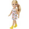 Mattel Barbie Club Chelsea Mini dievčenská bábika - Blondínka v šatách s dúhovou potlačou
