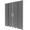 Mexen Velar Duo, 2-krídlová posuvná vaňová zástena 160 x 150 cm, 8mm šedé sklo, biely profil, 896-160-000-42-20