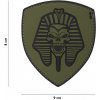 Gumená nášivka 101 Inc Pharaoh Skull - olivová