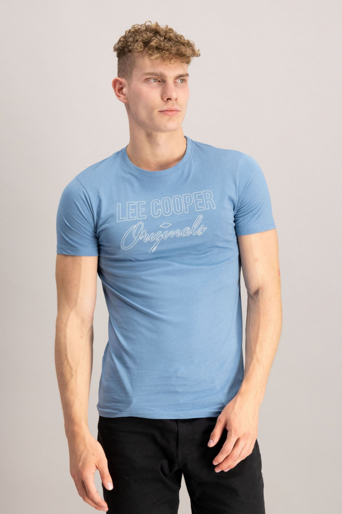 Lee Cooper pánske tričko Simple svetlomodré