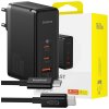 Baseus Adaptér Baseus GaN5 Pro, 2xUSB-C + USB, 160W, čierny