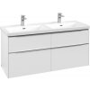 Villeroy & Boch Subway 3.0 skrinka 127.2x46.2x57.6 cm závesná kúpeľňová skrinka pod umývadlo biela C568L0VF