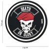 NÁŠIVKA 3D DEATH OR GLORY SO SUCHÝM ZIPSOM (7,9 x 7,9 cm)