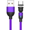 Magnetický rýchlonabíjací a dátový kábel Madvell USB-C 1 až 2 metre fialová Délka: 2 metre