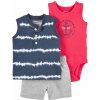 Carter's Set 3dielny body tielko tričko bez rukávov nohavice kr. Blue Tie chlapec