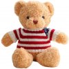 Plyšový medveď v pruhovanom tričku krémový 32 cm