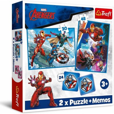 TREFL 2v1 Puzzle Avengers: Hrdinovia v akcii / 30 +48 dielikov + pexeso