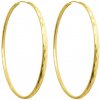MINET Pozlátené brúsené strieborné náušnice KRUHY 7 cm