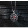 B-TOP Pánsky nerezový náhrdelník s príveskom rytiera s červeným krížom