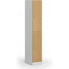 Šatníková skrinka S1 s úložnými boxmi, 2 boxy, 1850 x 300 x 500 mm, demont, cylindrický zámok, laminované dvere, buk