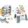 Set didaktický stolík Activity Table Little a garáž 3-poschodová s výťahom Smoby a kufrík na náradie s autíčkami