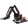 Mechanické robotické rameno s rukou pre SG90/MG90, akrylátové, čierne - stavebnice