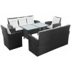 VidaXL 5-dielna súprava záhradného nábytku, vankúše, PE ratan, čierna