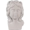 Clayre & Eef Šedý antik cementový kvetináč dievča s venčekom - 20*17*30 cm - Clayre & Eef