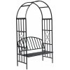 Záhradný oblúk s lavičkou čierna Dekorhome