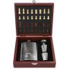 Ploskačka 240 ml v darčekovej kazete Chess – šachový set (Elegancia a zábava v jednom darčeku)