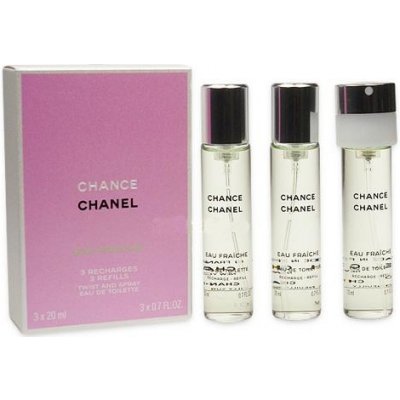 Chanel Chance Eau Fraiche, Toaletná voda 3x20ml - náplne s rozprašovačom pre ženy