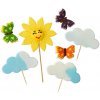 Zápich cukrový - slnko, oblaky, motýle 7 ks