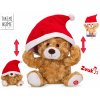 Mikro trading Take Me Home - Medvěd plyšový nasazující si santovskou čepici - se zvukem