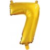 JUNIOR narodeninový balón, 32in 81cm, zlatý, číslo 7