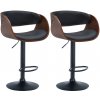 Sada 2 barových stoličiek z umelej kože Portmore B, orech/čierna