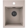 Sink Quality Ferrum New 4050, 1-komorový granitový drez 400x500x185 mm + čierny sifón, béžová, SKQ-FER.4050.B.XB