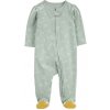 CARTER'S Overal na zips Sleep&Play Green Floral Bee dievča 6m/ veľ. 68