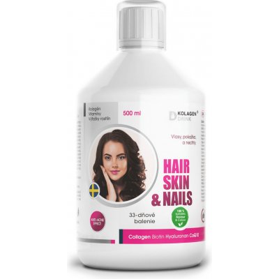 KolagenDrink Hair, Skin & Nails výživový doplnok na vlasy, pokožku a nechty 500 ml