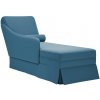 vidaXL Leňoška s valcom a opierkou ruky napravo, modrá, zamat