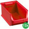 Allit Plastové boxy PLUS 4, 205 x 355 x 150 mm, červené, 12 ks