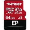 Patriot EP 64GB microSDXC, Class 10 UHS-I V30 A1 + adaptér PEF64GEP31MCX