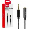 Predlžovací kábel AUX Mini Jack 3,5 mm samec na 3,5 mm samica 2 m AMiO-04296