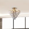 Eko-Light Stropné svietidlo Chelsea kovové zlaté sklenené kryštály, Ø 50 cm - ML8812