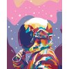 ZUTY Maľovanie podľa čísel - ASTRONAUT V DÚHE Rámovanie: vypnuté plátno na rám, Rozmer: 40x50 cm