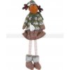 MagicHome Postavička Sob dievčatko v sukni látkový zeleno-hnedý 21x14x70 cm