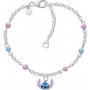 Disney Slušivý strieborný náramok Stitch Mini BS00101SL-47.CS